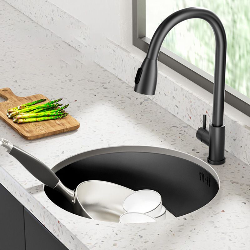 Modern Style Kitchen Sink Stainless Steel Round Kitchen Sink with Drain Strainer Kit Clearhalo 'Home Improvement' 'home_improvement' 'home_improvement_kitchen_sinks' 'Kitchen Remodel & Kitchen Fixtures' 'Kitchen Sinks & Faucet Components' 'Kitchen Sinks' 'kitchen_sinks' 1200x1200_7cdf2757-fead-468d-af41-f493a5c87e56