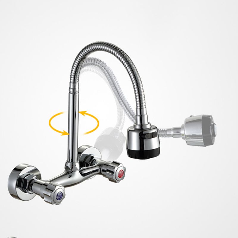 Brass Modern Kitchen Faucet No Sensor 2-Handle Faucet in Nickel Clearhalo 'Home Improvement' 'home_improvement' 'home_improvement_kitchen_faucets' 'Kitchen Faucets' 'Kitchen Remodel & Kitchen Fixtures' 'Kitchen Sinks & Faucet Components' 'kitchen_faucets' 1200x1200_7ce43774-dd2b-4aa1-9efe-bf8852452c13