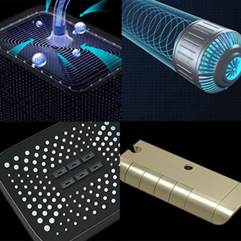 Modern Adjustable Water Flow Shower Faucet Square Shower Hose Shower System on Wall Clearhalo 'Bathroom Remodel & Bathroom Fixtures' 'Home Improvement' 'home_improvement' 'home_improvement_shower_faucets' 'Shower Faucets & Systems' 'shower_faucets' 'Showers & Bathtubs Plumbing' 'Showers & Bathtubs' 1200x1200_7cf186c7-164e-4449-8e01-3cef2b61c479