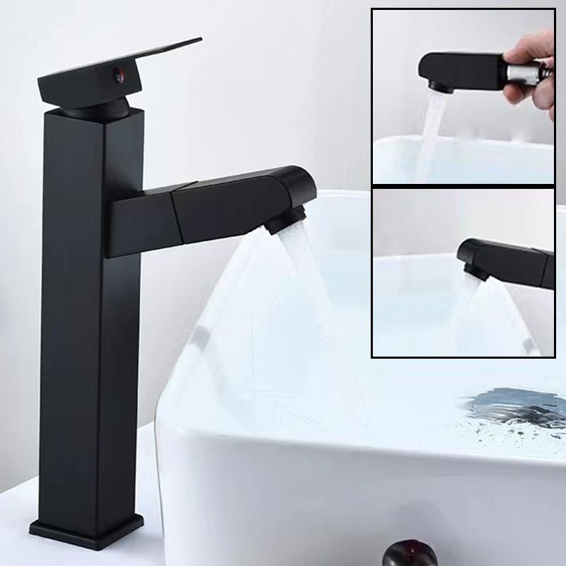 Lever Handle Faucet Contemporary Pull-out Faucet for Bathroom Clearhalo 'Bathroom Remodel & Bathroom Fixtures' 'Bathroom Sink Faucets' 'Bathroom Sinks & Faucet Components' 'bathroom_sink_faucets' 'Home Improvement' 'home_improvement' 'home_improvement_bathroom_sink_faucets' 1200x1200_7cf29931-5767-4a49-8267-ec8b9c59641e