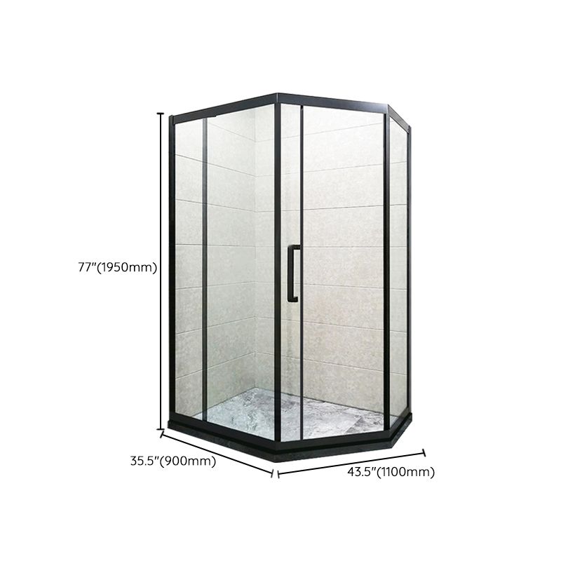 Corner Framed Shower Kit Neo-Angle Tempered Glass Shower Kit Clearhalo 'Bathroom Remodel & Bathroom Fixtures' 'Home Improvement' 'home_improvement' 'home_improvement_shower_stalls_enclosures' 'Shower Stalls & Enclosures' 'shower_stalls_enclosures' 'Showers & Bathtubs' 1200x1200_7cfb66d5-93bb-4ae4-9549-8be40249ffe1