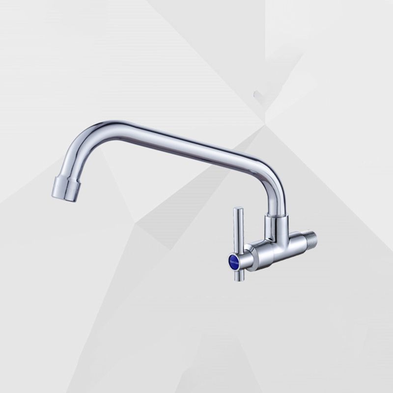 Modern Single Handle Kitchen Faucet Wall-mounted Water Faucet in Chrome Clearhalo 'Home Improvement' 'home_improvement' 'home_improvement_kitchen_faucets' 'Kitchen Faucets' 'Kitchen Remodel & Kitchen Fixtures' 'Kitchen Sinks & Faucet Components' 'kitchen_faucets' 1200x1200_7d0712ed-78cd-44c8-a650-eb0f6ce94806