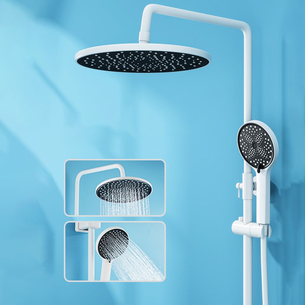 Wall Mounted Shower Arm Shower Faucet Metal Shower System with Slide Bar in White Clearhalo 'Bathroom Remodel & Bathroom Fixtures' 'Home Improvement' 'home_improvement' 'home_improvement_shower_faucets' 'Shower Faucets & Systems' 'shower_faucets' 'Showers & Bathtubs Plumbing' 'Showers & Bathtubs' 1200x1200_7d222d85-83e0-453a-bca0-375f3fa2d141