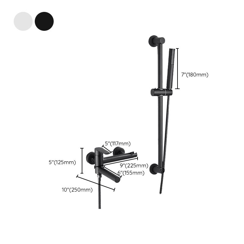 Wall Mounted Metal Tub Filler Single Handle Swivel Tub Faucet Trim Clearhalo 'Bathroom Remodel & Bathroom Fixtures' 'Bathtub Faucets' 'bathtub_faucets' 'Home Improvement' 'home_improvement' 'home_improvement_bathtub_faucets' 1200x1200_7d3094c8-5cc0-4f89-baa7-a6813bde5fa0