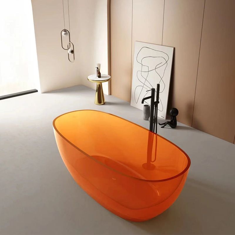 Modern Acrylic Ellipse Bathtub Freestanding Soaking Bathtub with Drain Bath Tub Clearhalo 'Bathroom Remodel & Bathroom Fixtures' 'Bathtubs' 'Home Improvement' 'home_improvement' 'home_improvement_bathtubs' 'Showers & Bathtubs' 1200x1200_7d323714-bda5-4e14-8d16-fa0cfa5e497a