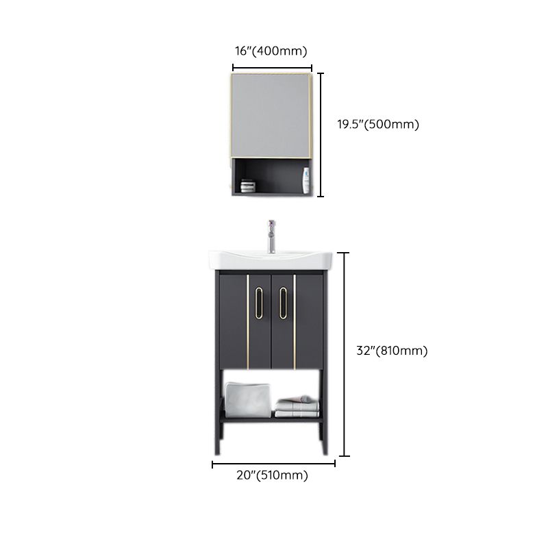Bathroom Sink Vanity Rectangle Freestanding Mirror Standalone Cabinet Bath Vanity Clearhalo 'Bathroom Remodel & Bathroom Fixtures' 'Bathroom Vanities' 'bathroom_vanities' 'Home Improvement' 'home_improvement' 'home_improvement_bathroom_vanities' 1200x1200_7d47d4a4-4f25-4bb6-a338-d09ee1d2b55b
