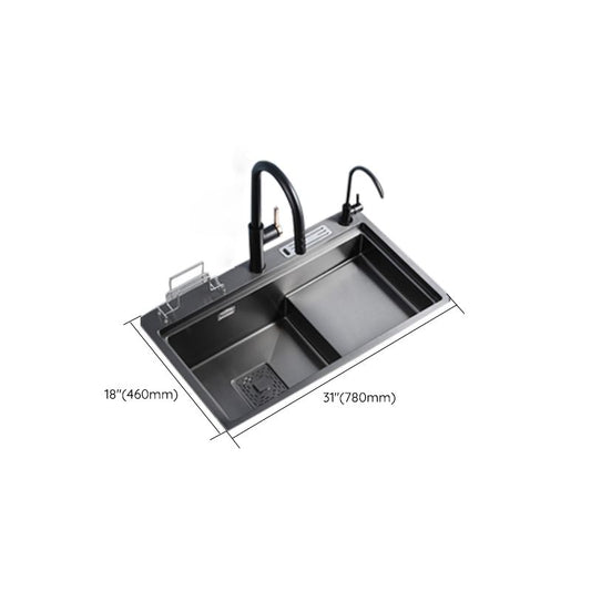 Stainless Steel Rectangle Sink 2 Holes Drop-In Kitchen Sink with Drain Assembly Clearhalo 'Home Improvement' 'home_improvement' 'home_improvement_kitchen_sinks' 'Kitchen Remodel & Kitchen Fixtures' 'Kitchen Sinks & Faucet Components' 'Kitchen Sinks' 'kitchen_sinks' 1200x1200_7d58735c-a6f1-4bbc-ae4c-7f5960eff32b
