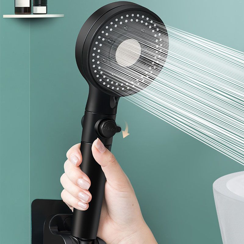 Contemporary Shower Head Combo Handheld Shower Head Plastic Wall-Mount Black Shower Head Clearhalo 'Bathroom Remodel & Bathroom Fixtures' 'Home Improvement' 'home_improvement' 'home_improvement_shower_heads' 'Shower Heads' 'shower_heads' 'Showers & Bathtubs Plumbing' 'Showers & Bathtubs' 1200x1200_7d785282-52cf-45f5-95fc-36d8b1674fa2