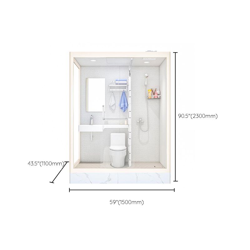 Linear Sliding Shower Enclosure Metal Framed Shower Enclosure in White Clearhalo 'Bathroom Remodel & Bathroom Fixtures' 'Home Improvement' 'home_improvement' 'home_improvement_shower_stalls_enclosures' 'Shower Stalls & Enclosures' 'shower_stalls_enclosures' 'Showers & Bathtubs' 1200x1200_7d80f87f-7309-4458-ab45-defb2b24b4b2