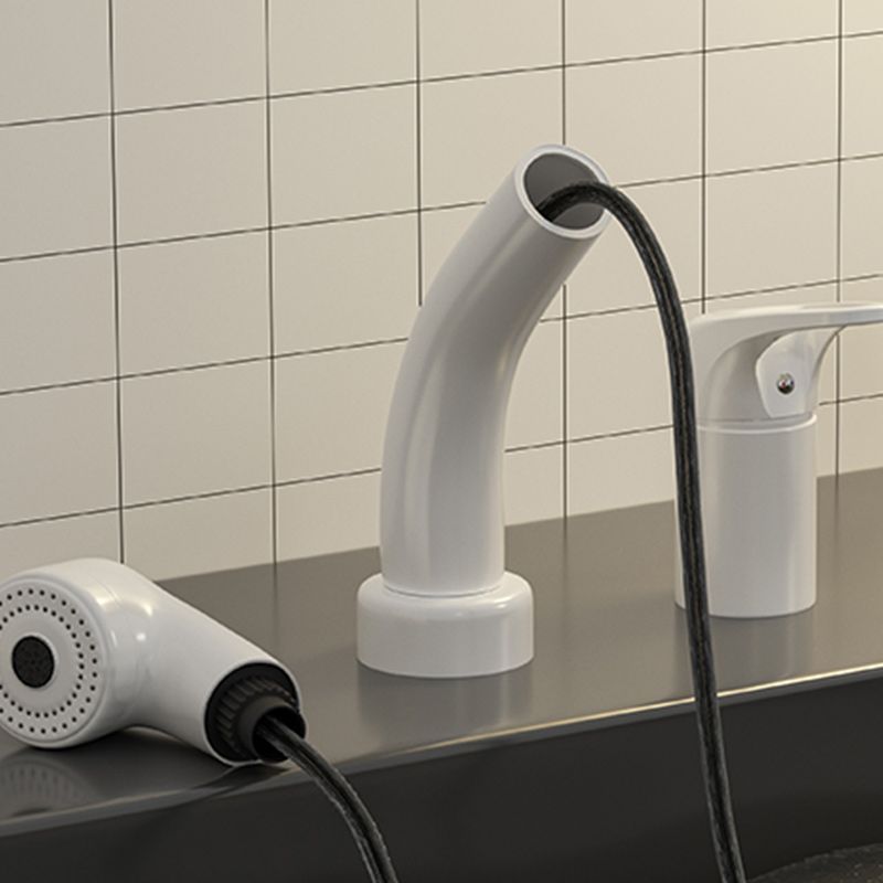 Vessel Sink Faucet Lever Handle Swivel Spout with Pull Down Sprayer Clearhalo 'Bathroom Remodel & Bathroom Fixtures' 'Bathroom Sink Faucets' 'Bathroom Sinks & Faucet Components' 'bathroom_sink_faucets' 'Home Improvement' 'home_improvement' 'home_improvement_bathroom_sink_faucets' 1200x1200_7d84e5cb-5725-4d8f-a4e6-78736824bc6d