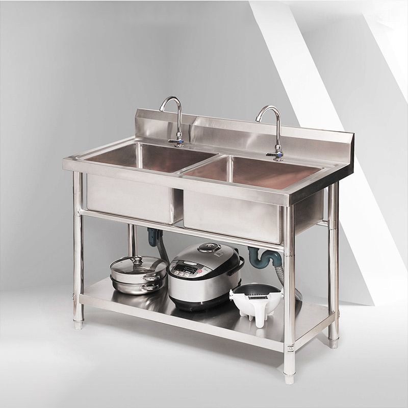 Classic Kitchen Sink Faucets Stainless Steel Kitchen Sink with Drain Assembly Clearhalo 'Home Improvement' 'home_improvement' 'home_improvement_kitchen_sinks' 'Kitchen Remodel & Kitchen Fixtures' 'Kitchen Sinks & Faucet Components' 'Kitchen Sinks' 'kitchen_sinks' 1200x1200_7da1ae82-4662-47a8-a3a9-d04f572ec1a8