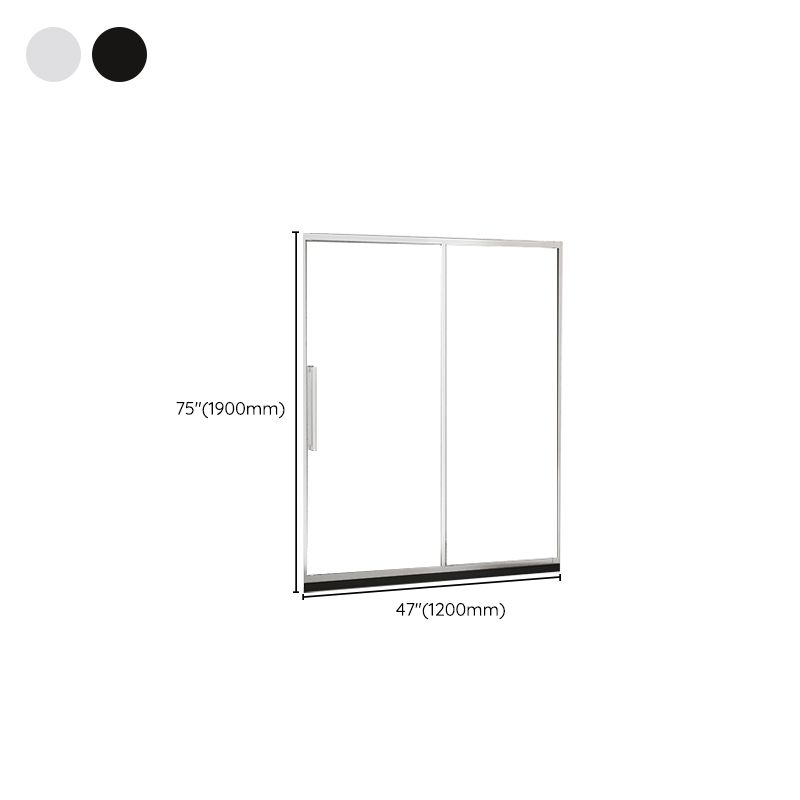 One-shaped Sliding Shower Bath Door Transparent Tempered Glass Shower Door Clearhalo 'Bathroom Remodel & Bathroom Fixtures' 'Home Improvement' 'home_improvement' 'home_improvement_shower_tub_doors' 'Shower and Tub Doors' 'shower_tub_doors' 'Showers & Bathtubs' 1200x1200_7dabf599-7397-4ce0-a472-c1de90802499