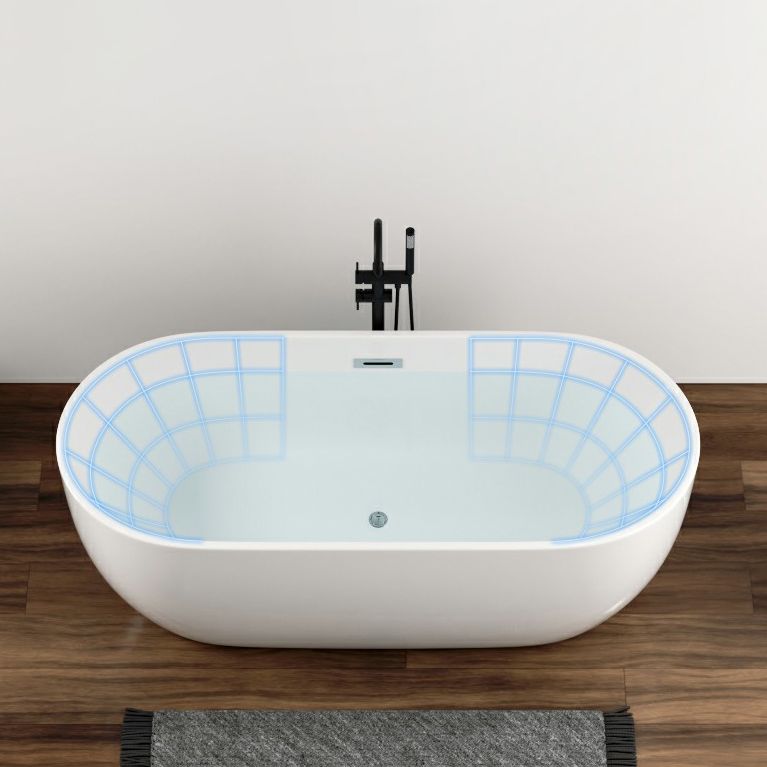Freestanding Soaking Acrylic Bathtub Antique Finish Oval Modern Bath Tub Clearhalo 'Bathroom Remodel & Bathroom Fixtures' 'Bathtubs' 'Home Improvement' 'home_improvement' 'home_improvement_bathtubs' 'Showers & Bathtubs' 1200x1200_7db33798-ce31-48d8-aefd-bfd854f64340