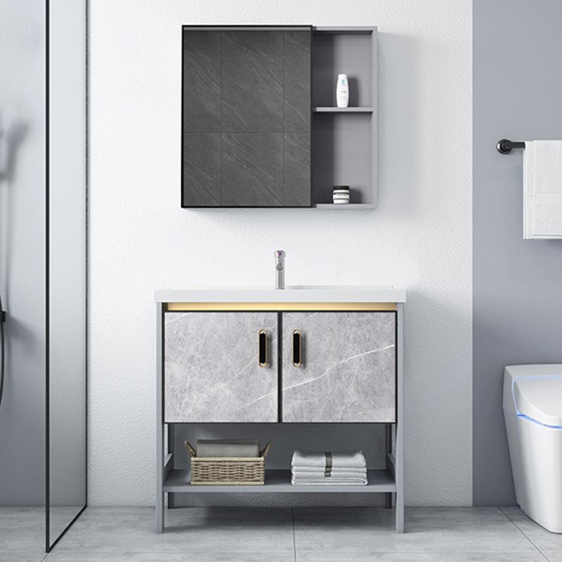 Modern Aluminium Faucet Included Bathroom Sink Vanity with Soft Close Door Clearhalo 'Bathroom Remodel & Bathroom Fixtures' 'Bathroom Vanities' 'bathroom_vanities' 'Home Improvement' 'home_improvement' 'home_improvement_bathroom_vanities' 1200x1200_7de00e73-fb9b-4e41-83a6-1eac232cbddc