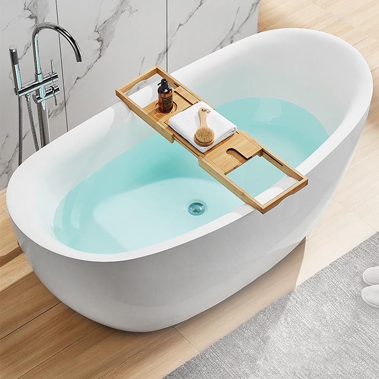 Modern Acrylic Bathtub Home and Hotel Freestanding Bath Tub in White Clearhalo 'Bathroom Remodel & Bathroom Fixtures' 'Bathtubs' 'Home Improvement' 'home_improvement' 'home_improvement_bathtubs' 'Showers & Bathtubs' 1200x1200_7df278f4-b640-4e98-a511-e4b00f5adb8c