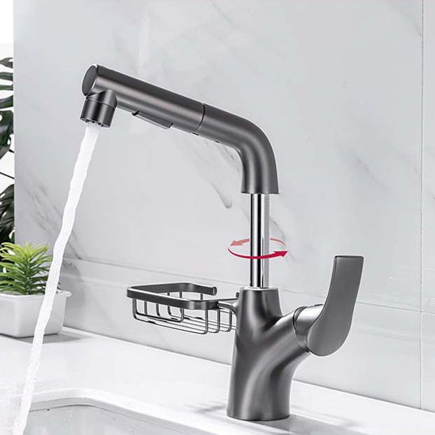 Modern Single Handle Kitchen Faucet 1-Hold Water Faucet with Pull Out Sprayer Clearhalo 'Home Improvement' 'home_improvement' 'home_improvement_kitchen_faucets' 'Kitchen Faucets' 'Kitchen Remodel & Kitchen Fixtures' 'Kitchen Sinks & Faucet Components' 'kitchen_faucets' 1200x1200_7df7e659-8d58-4535-ab9b-5c9901a60f90