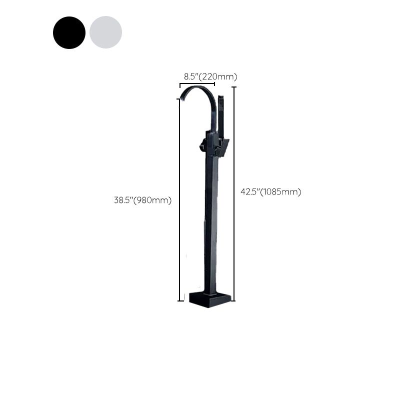 Brass Freestanding Tub Filler with Water Inlet Pipe Floor Mounted Bathroom Faucet Clearhalo 'Bathroom Remodel & Bathroom Fixtures' 'Bathtub Faucets' 'bathtub_faucets' 'Home Improvement' 'home_improvement' 'home_improvement_bathtub_faucets' 1200x1200_7e077a78-87cb-429d-ac52-0790a35c8b45