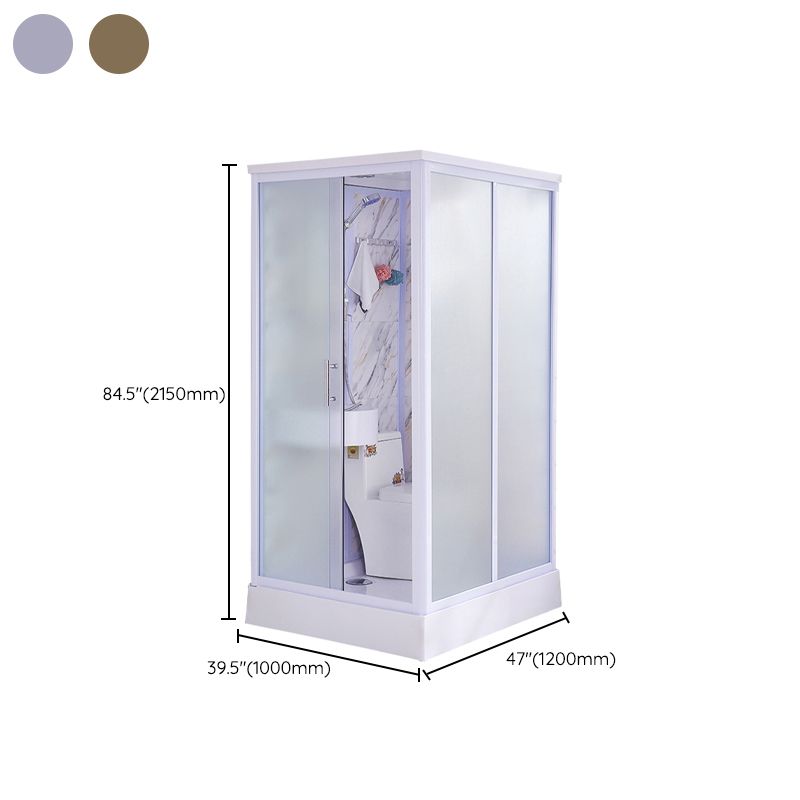 Contemporary Frosted Shower Stall Framed Single Sliding Shower Stall Clearhalo 'Bathroom Remodel & Bathroom Fixtures' 'Home Improvement' 'home_improvement' 'home_improvement_shower_stalls_enclosures' 'Shower Stalls & Enclosures' 'shower_stalls_enclosures' 'Showers & Bathtubs' 1200x1200_7e0f1353-9305-4f7a-8c2b-318cd3dd6079
