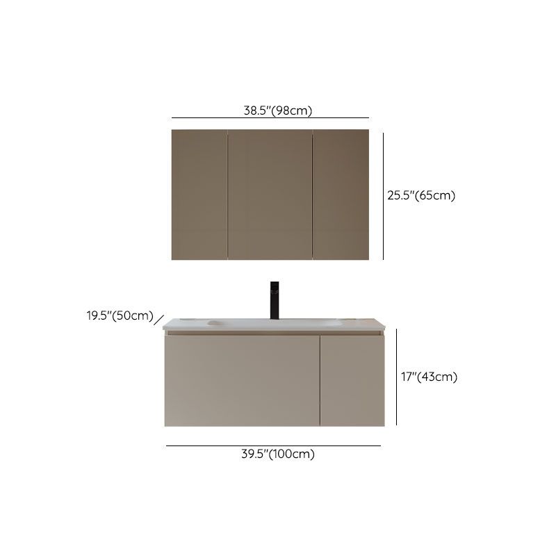 Glam Wood Frame Vanity White Single Sink Rectangular Wall-Mounted Vanity with Mirror Clearhalo 'Bathroom Remodel & Bathroom Fixtures' 'Bathroom Vanities' 'bathroom_vanities' 'Home Improvement' 'home_improvement' 'home_improvement_bathroom_vanities' 1200x1200_7e1e8b0b-4f8e-4def-91ee-f8ab5f02970e