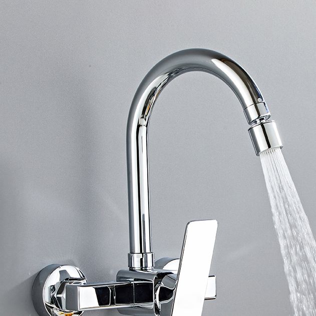 Modern Kitchen Faucet Single Level No Sensor Bar Faucet in Silver Clearhalo 'Home Improvement' 'home_improvement' 'home_improvement_kitchen_faucets' 'Kitchen Faucets' 'Kitchen Remodel & Kitchen Fixtures' 'Kitchen Sinks & Faucet Components' 'kitchen_faucets' 1200x1200_7e1ffaa8-5d7b-4ecd-9f96-378f6f6510be