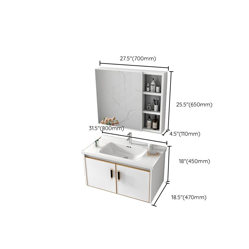 Glam Single Sink Vanity Metal Frame Rectangular Wall Mount Bath Vanity Clearhalo 'Bathroom Remodel & Bathroom Fixtures' 'Bathroom Vanities' 'bathroom_vanities' 'Home Improvement' 'home_improvement' 'home_improvement_bathroom_vanities' 1200x1200_7e46eaf9-f3eb-4ff1-ac8f-4e6a27e5b190