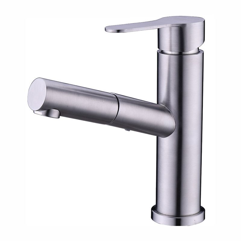 Pull-out Faucet Contemporary Single Handle Faucet with Swivel Spout Clearhalo 'Bathroom Remodel & Bathroom Fixtures' 'Bathroom Sink Faucets' 'Bathroom Sinks & Faucet Components' 'bathroom_sink_faucets' 'Home Improvement' 'home_improvement' 'home_improvement_bathroom_sink_faucets' 1200x1200_7e51c4bf-4f00-498d-bb1e-0329429c5ba0