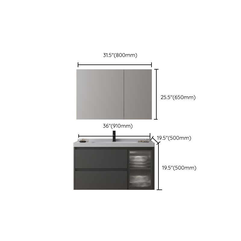 Modern Vanity Rectangular Dark Gray Single-Sink Wall Mount Sink Vanity Clearhalo 'Bathroom Remodel & Bathroom Fixtures' 'Bathroom Vanities' 'bathroom_vanities' 'Home Improvement' 'home_improvement' 'home_improvement_bathroom_vanities' 1200x1200_7e5aff41-68cf-4a7b-96e1-be955c26717d