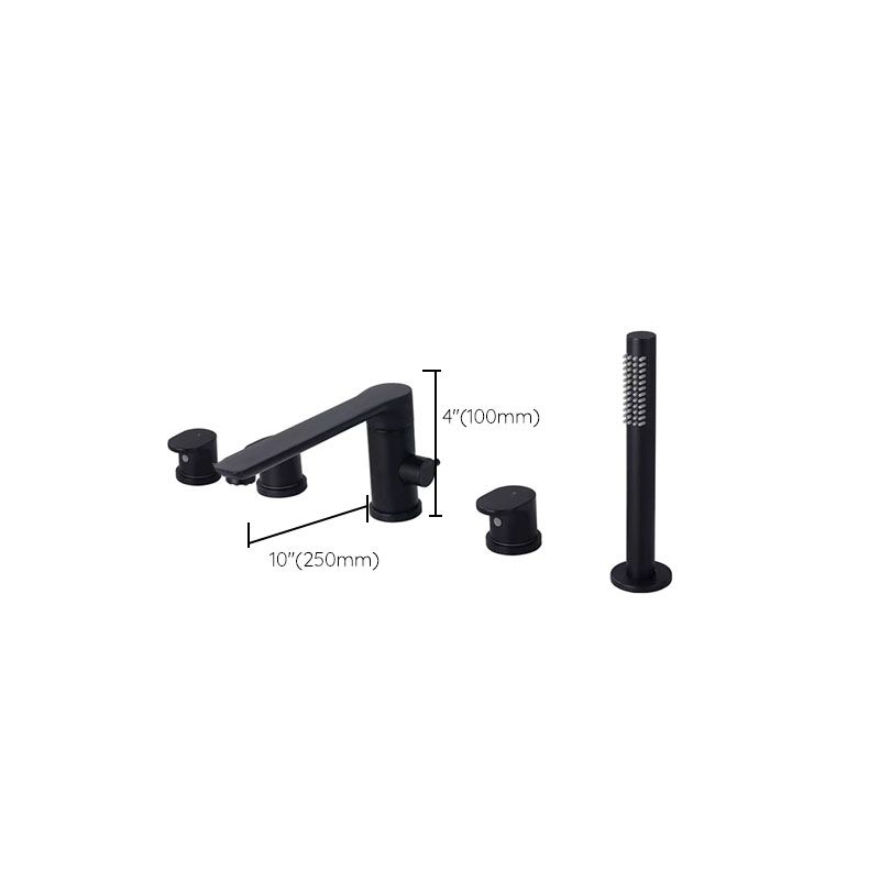 Deck Mounted Tub Filler Copper Lever Handle Low Arc Handshower Tub Filler Clearhalo 'Bathroom Remodel & Bathroom Fixtures' 'Bathtub Faucets' 'bathtub_faucets' 'Home Improvement' 'home_improvement' 'home_improvement_bathtub_faucets' 1200x1200_7e944a7e-6ae2-41fc-9635-a25ebf573a7c