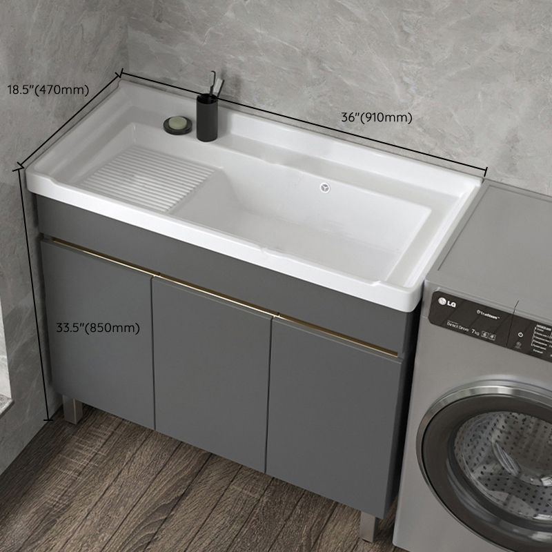 Wall Mount Glam Bath Vanity Gray Ceramic Single-Sink Rectangular Vanity Set Clearhalo 'Bathroom Remodel & Bathroom Fixtures' 'Bathroom Vanities' 'bathroom_vanities' 'Home Improvement' 'home_improvement' 'home_improvement_bathroom_vanities' 1200x1200_7e954a15-678e-41be-9f73-c73d98996ad9