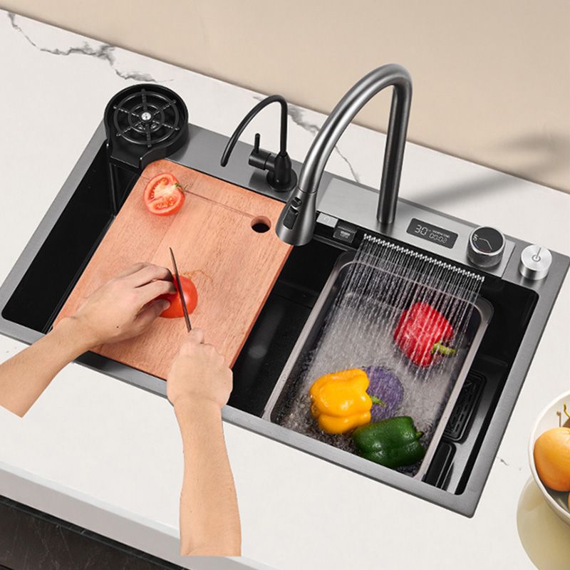 Modern Workstation Sink Stainless Steel with Soundproofing and Cutting-Board Kitchen Sink Clearhalo 'Home Improvement' 'home_improvement' 'home_improvement_kitchen_sinks' 'Kitchen Remodel & Kitchen Fixtures' 'Kitchen Sinks & Faucet Components' 'Kitchen Sinks' 'kitchen_sinks' 1200x1200_7ea0fb52-e58d-4c89-8e5c-e71c201adb1f