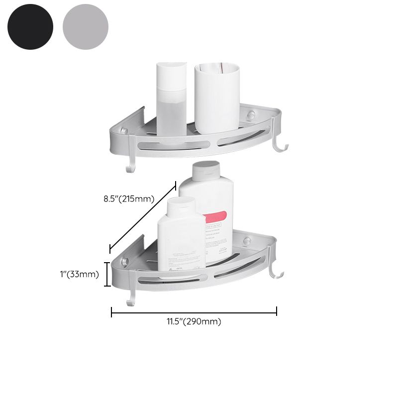 Modern Aluminum Bathroom Accessory Set Black/ Sliver Bath Shelf Clearhalo 'Bathroom Hardware Sets' 'Bathroom Hardware' 'Bathroom Remodel & Bathroom Fixtures' 'bathroom_hardware_sets' 'Home Improvement' 'home_improvement' 'home_improvement_bathroom_hardware_sets' 1200x1200_7ea4f4ab-e5c5-4254-8147-8d7e0a16ee83