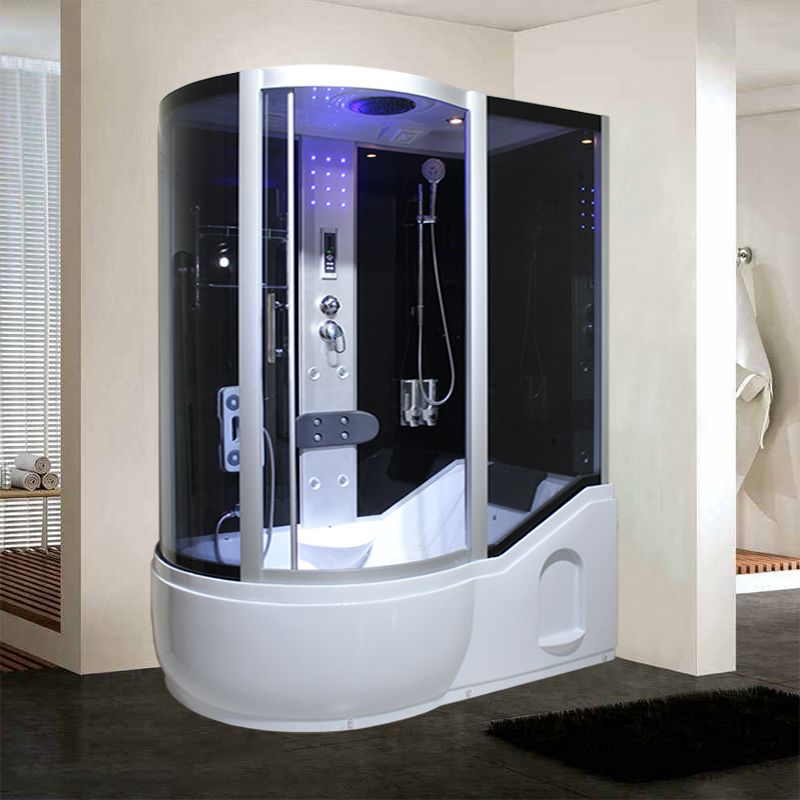 Single Sliding Tinted Tub & Shower Kit Framed Round Shower Kit Clearhalo 'Bathroom Remodel & Bathroom Fixtures' 'Home Improvement' 'home_improvement' 'home_improvement_shower_stalls_enclosures' 'Shower Stalls & Enclosures' 'shower_stalls_enclosures' 'Showers & Bathtubs' 1200x1200_7eadf0a4-b1ee-40f0-a0c6-ac910f070996