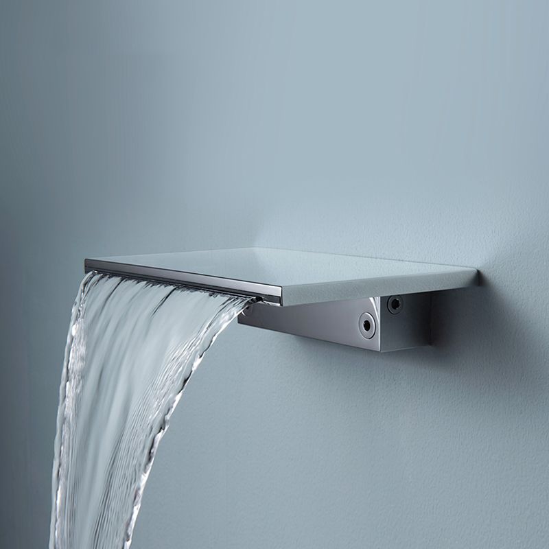 Modern Metal Tub Filler Single Handles Waterfall Tub Faucet Trim Clearhalo 'Bathroom Remodel & Bathroom Fixtures' 'Bathtub Faucets' 'bathtub_faucets' 'Home Improvement' 'home_improvement' 'home_improvement_bathtub_faucets' 1200x1200_7eb0db6a-d1df-45e0-b06e-f785e06f3243
