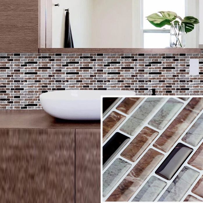12"x 12" Resin Mosaic Tile Square Peel and Stick Tile for Backsplash & Wall Tile Clearhalo 'Flooring 'Home Improvement' 'home_improvement' 'home_improvement_peel_stick_blacksplash' 'Peel & Stick Backsplash Tile' 'peel_stick_blacksplash' 'Walls & Ceilings' Walls and Ceiling' 1200x1200_7eea2c77-2d14-4e00-ac15-64b441c83238