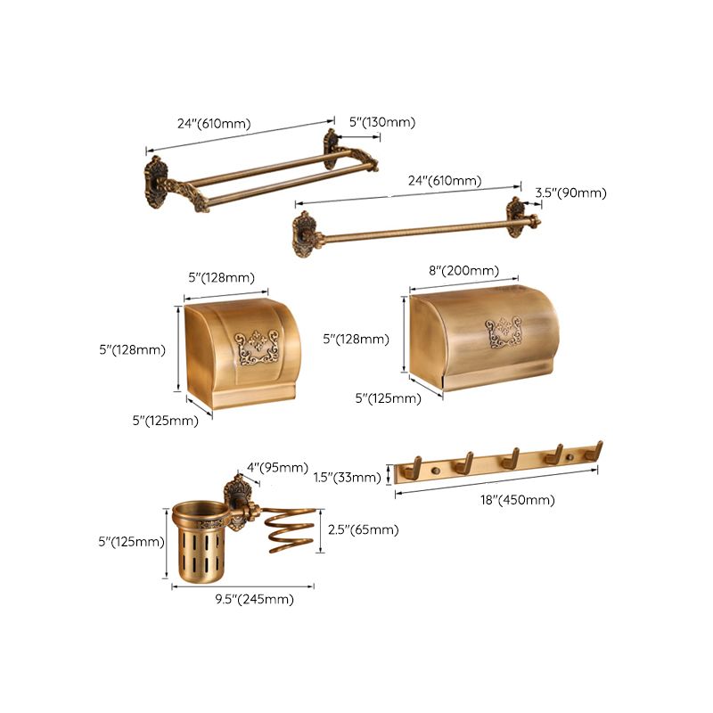 Brass Accessories Hardware Set Traditional Bathroom Accessories Hardware Set Clearhalo 'Bathroom Hardware Sets' 'Bathroom Hardware' 'Bathroom Remodel & Bathroom Fixtures' 'bathroom_hardware_sets' 'Home Improvement' 'home_improvement' 'home_improvement_bathroom_hardware_sets' 1200x1200_7efae8b1-7128-409a-a510-60c53c3e72b8
