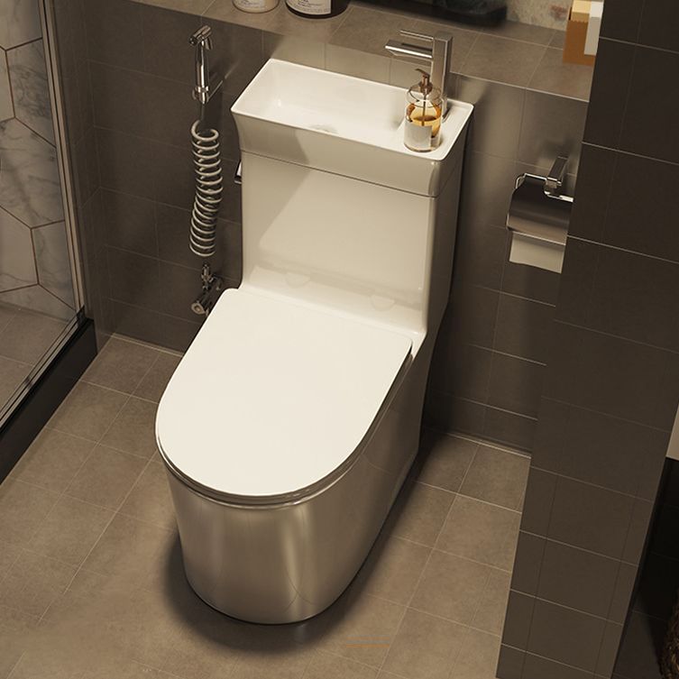 1-Piece Elongated Flush Toilet Ceramic Toilet Bowl with Wash Basin Clearhalo 'Bathroom Remodel & Bathroom Fixtures' 'Home Improvement' 'home_improvement' 'home_improvement_toilets' 'Toilets & Bidets' 'Toilets' 1200x1200_7f0c7783-7584-457b-9d40-e62b736c6b1d