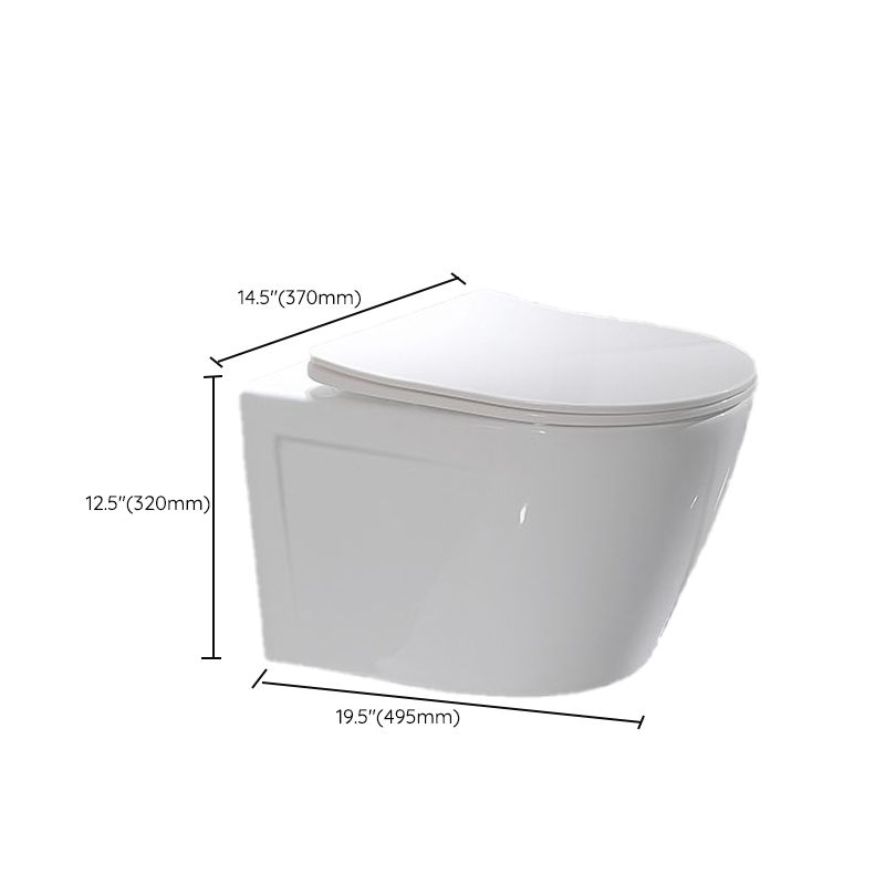 Modern Ceramic Flush Toilet Wall Hung White Toilet Bowl for Washroom Clearhalo 'Bathroom Remodel & Bathroom Fixtures' 'Home Improvement' 'home_improvement' 'home_improvement_toilets' 'Toilets & Bidets' 'Toilets' 1200x1200_7f0faed9-013b-43f5-95d9-9219c37b373e