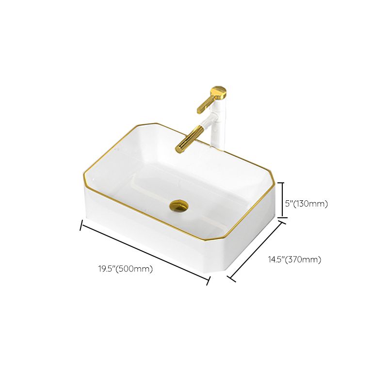 Traditional Vessel Sink Rectangular Porcelain with Overflow And Drain Assembly Wash Stand Clearhalo 'Bathroom Remodel & Bathroom Fixtures' 'Bathroom Sinks & Faucet Components' 'Bathroom Sinks' 'bathroom_sink' 'Home Improvement' 'home_improvement' 'home_improvement_bathroom_sink' 1200x1200_7f281217-8c3f-4689-a88c-418071813bc1
