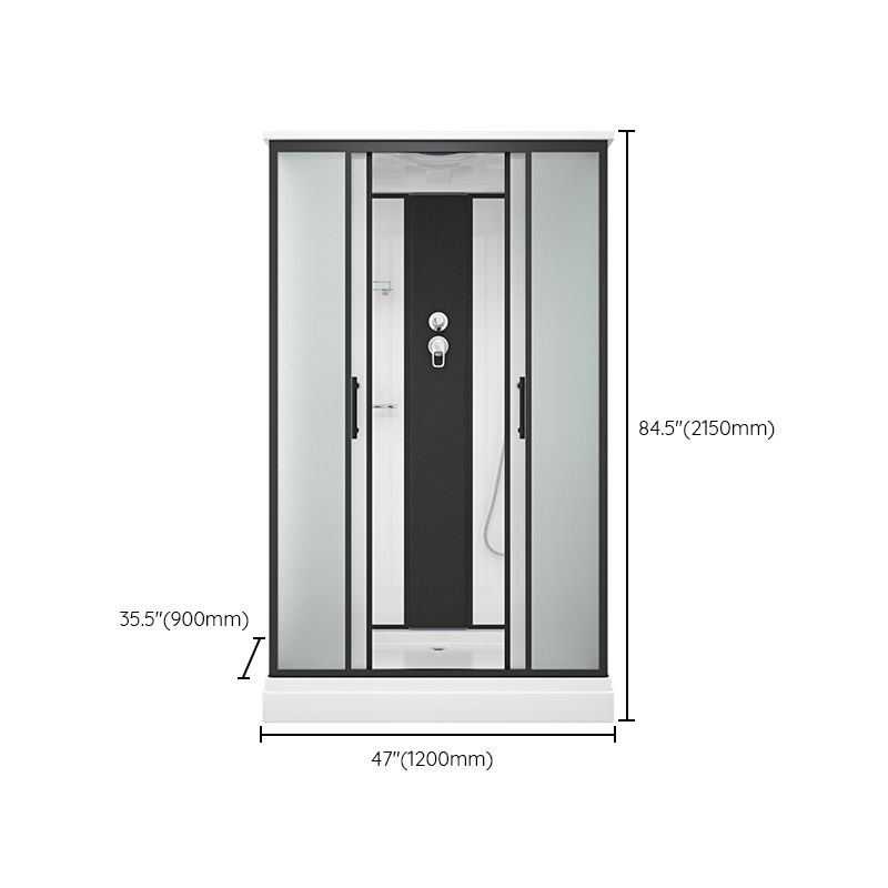 Shower Stall Black Framed Double Sliding Rectangle Shower Stall Clearhalo 'Bathroom Remodel & Bathroom Fixtures' 'Home Improvement' 'home_improvement' 'home_improvement_shower_stalls_enclosures' 'Shower Stalls & Enclosures' 'shower_stalls_enclosures' 'Showers & Bathtubs' 1200x1200_7f33352f-b554-4b64-85c3-4709ad4de6af