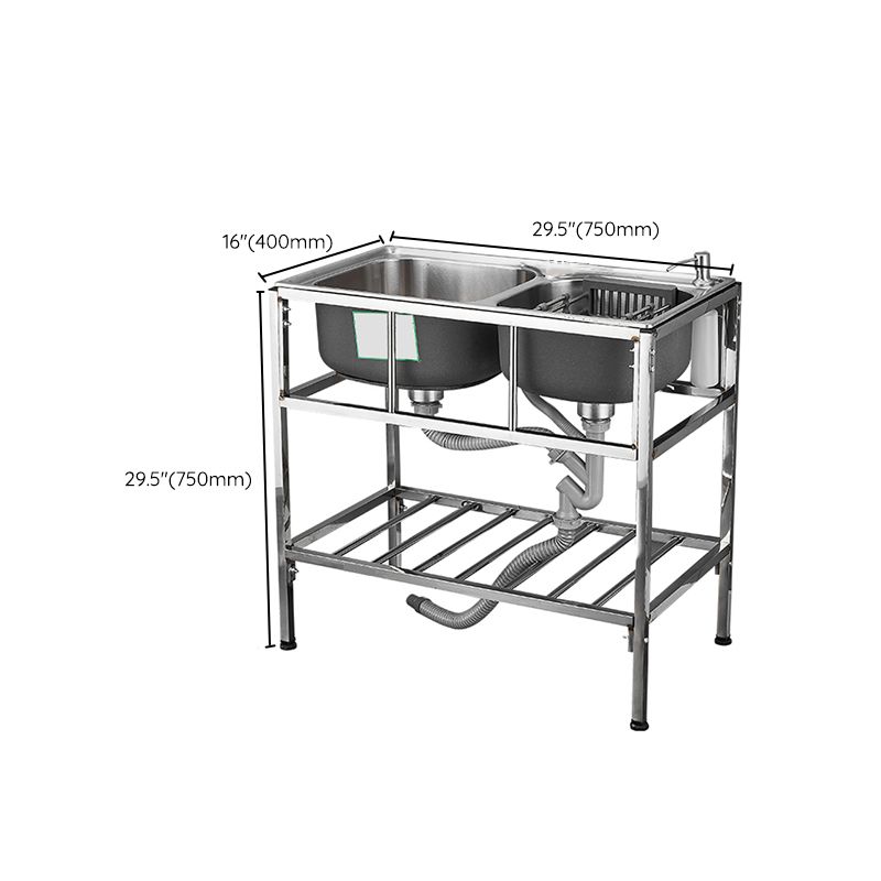 Modern Style Kitchen Sink Stainless Steel All-in-one Kitchen Sink with Frame Clearhalo 'Home Improvement' 'home_improvement' 'home_improvement_kitchen_sinks' 'Kitchen Remodel & Kitchen Fixtures' 'Kitchen Sinks & Faucet Components' 'Kitchen Sinks' 'kitchen_sinks' 1200x1200_7f3a49e0-b988-4627-9177-7d6ec20fdfb2