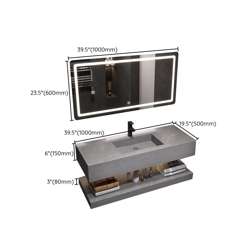 Wall Mount Mirror Included Sink Vanity for Bathroom with Sink Faucet Clearhalo 'Bathroom Remodel & Bathroom Fixtures' 'Bathroom Vanities' 'bathroom_vanities' 'Home Improvement' 'home_improvement' 'home_improvement_bathroom_vanities' 1200x1200_7f3b4e2b-c831-4571-a44d-5c6547728738