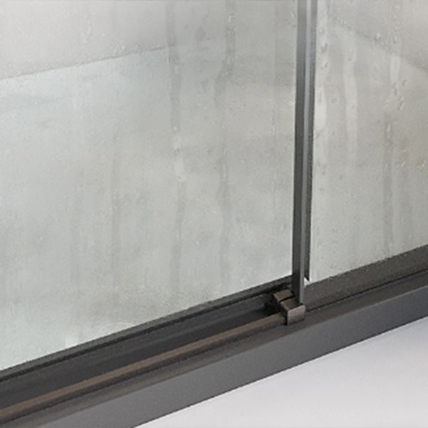 Semi Frameless Single Sliding Shower Door Tempered Glass Shower Door Clearhalo 'Bathroom Remodel & Bathroom Fixtures' 'Home Improvement' 'home_improvement' 'home_improvement_shower_tub_doors' 'Shower and Tub Doors' 'shower_tub_doors' 'Showers & Bathtubs' 1200x1200_7f3ebfa4-fb1f-40fa-8803-c190f14ebd9a