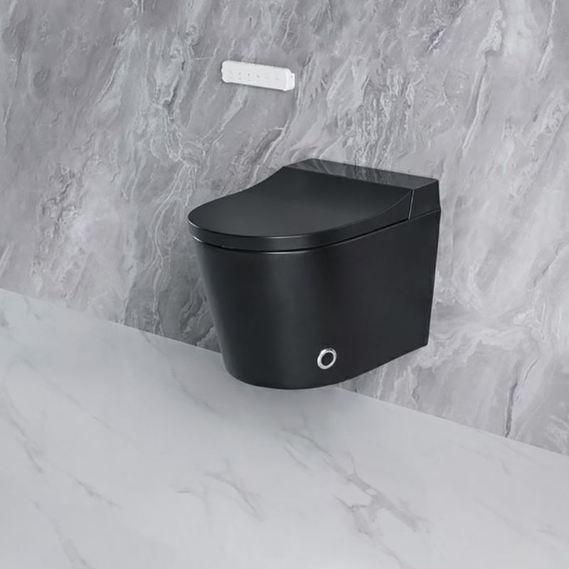 Black Smart Toilet Antimicrobial Foot Sensor Elongated Wall Hung Toilet Set Clearhalo 'Bathroom Remodel & Bathroom Fixtures' 'Bidets' 'Home Improvement' 'home_improvement' 'home_improvement_bidets' 'Toilets & Bidets' 1200x1200_7f3ef049-9b0d-4ed8-9716-386f492cbb9c