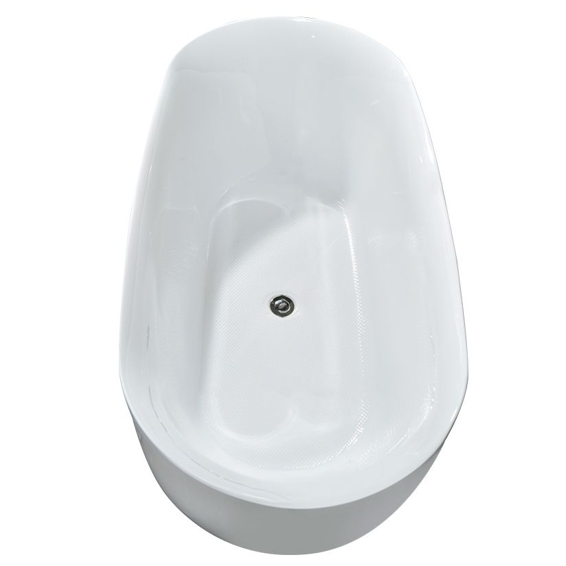 Stand Alone Bath White Acrylic Oval Modern Back to Wall Bathtub (Board not Included) Clearhalo 'Bathroom Remodel & Bathroom Fixtures' 'Bathtubs' 'Home Improvement' 'home_improvement' 'home_improvement_bathtubs' 'Showers & Bathtubs' 1200x1200_7f54e987-83fc-4405-8b78-4309d5973911
