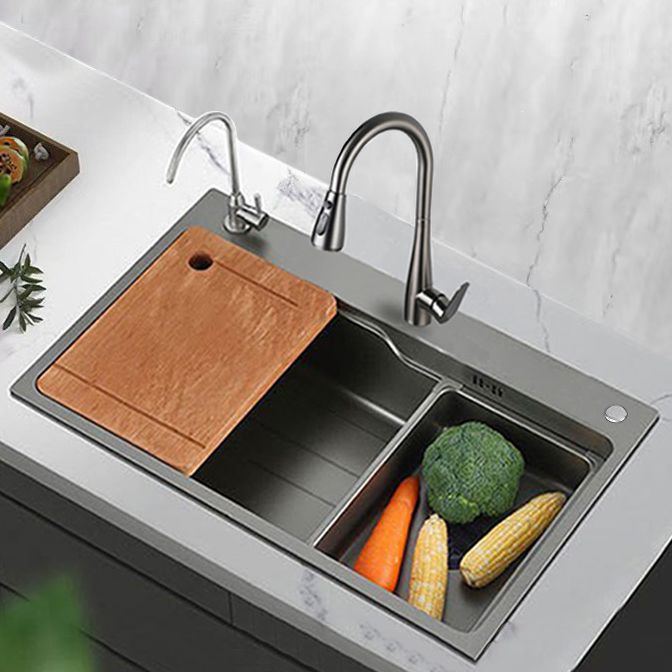 Modern Style Kitchen Sink Stainless Steel Noise-cancelling Drop-In Kitchen Sink Clearhalo 'Home Improvement' 'home_improvement' 'home_improvement_kitchen_sinks' 'Kitchen Remodel & Kitchen Fixtures' 'Kitchen Sinks & Faucet Components' 'Kitchen Sinks' 'kitchen_sinks' 1200x1200_7f5c27dc-f159-4f10-b475-d8c287db690a
