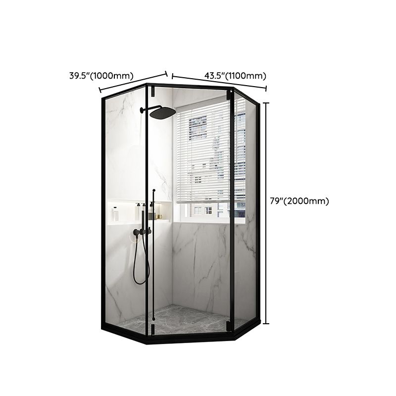 Tempered Shower Bath Door Transparent Metal Framed Shower Door Clearhalo 'Bathroom Remodel & Bathroom Fixtures' 'Home Improvement' 'home_improvement' 'home_improvement_shower_tub_doors' 'Shower and Tub Doors' 'shower_tub_doors' 'Showers & Bathtubs' 1200x1200_7f5e97ad-9bb0-45cf-8e72-e9c7d84d5984