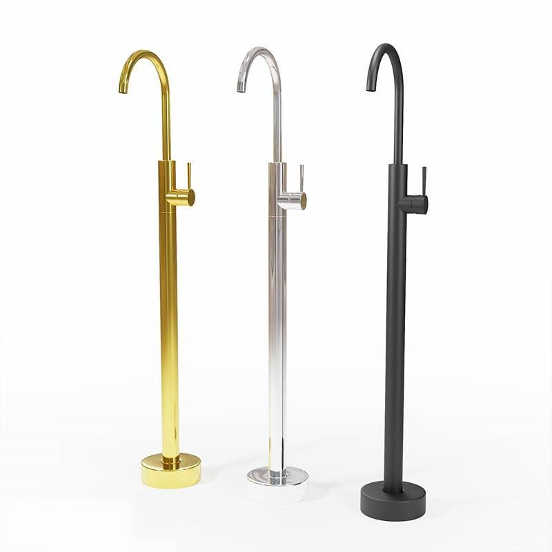 Modern Freestanding Tub Filler with 2 Handles Floor Mounted Bathroom Faucet Clearhalo 'Bathroom Remodel & Bathroom Fixtures' 'Bathtub Faucets' 'bathtub_faucets' 'Home Improvement' 'home_improvement' 'home_improvement_bathtub_faucets' 1200x1200_7f749bb4-7ef3-479c-8d0d-bf3af6d800ee