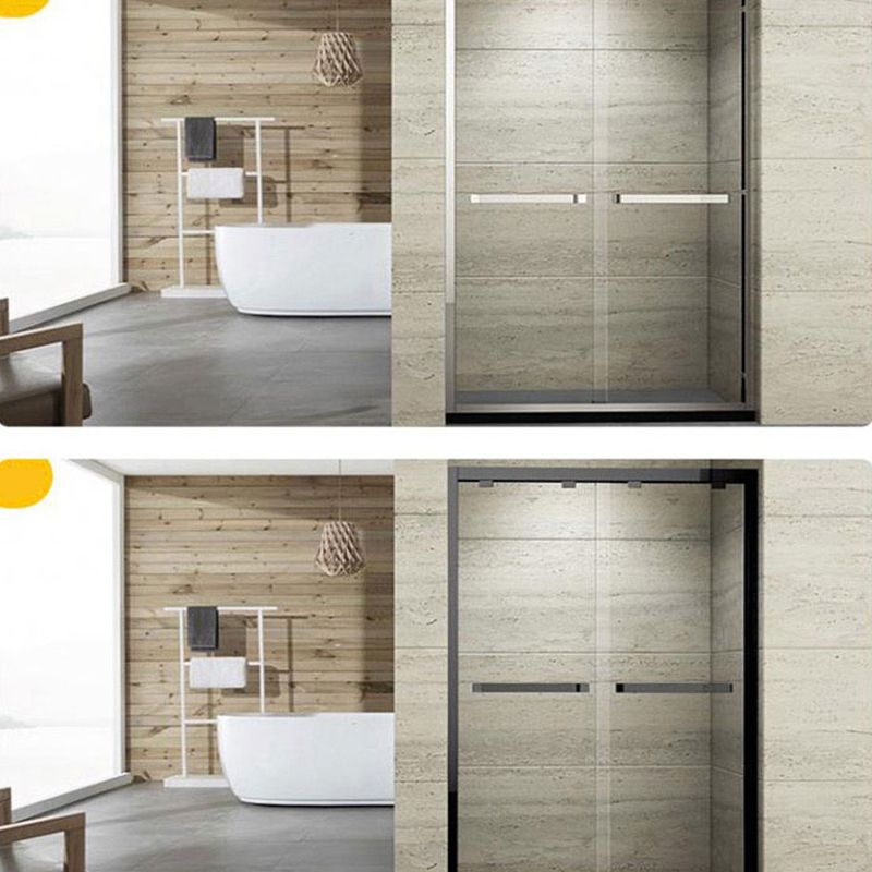 Semi Frameless Shower Bath Door Double Sliding Tempered Shower Door Clearhalo 'Bathroom Remodel & Bathroom Fixtures' 'Home Improvement' 'home_improvement' 'home_improvement_shower_tub_doors' 'Shower and Tub Doors' 'shower_tub_doors' 'Showers & Bathtubs' 1200x1200_7f8c0e80-88db-445b-ae74-7629b9882b49