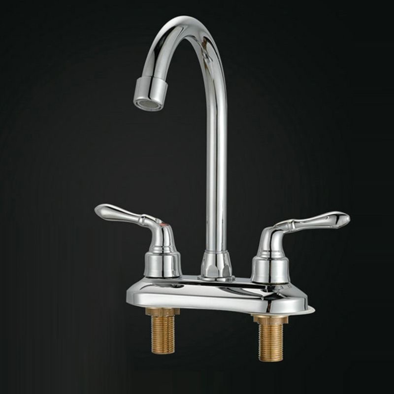 Contemporary Water Filler Double Handle Kitchen Faucet with Deck Plate Clearhalo 'Home Improvement' 'home_improvement' 'home_improvement_kitchen_faucets' 'Kitchen Faucets' 'Kitchen Remodel & Kitchen Fixtures' 'Kitchen Sinks & Faucet Components' 'kitchen_faucets' 1200x1200_7f95b23f-b43c-4970-9f07-6e05034ce8e2