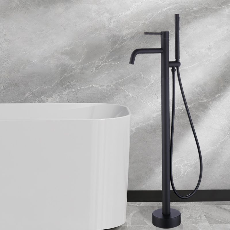 Floor Mounted Metal Freestanding Tub Filler One Handle Freestanding Faucet Clearhalo 'Bathroom Remodel & Bathroom Fixtures' 'Bathtub Faucets' 'bathtub_faucets' 'Home Improvement' 'home_improvement' 'home_improvement_bathtub_faucets' 1200x1200_7f9c68d5-7a25-4b4a-bedf-5007eaeef714